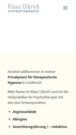 Vorschau der mobilen Webseite ganzheitliche-hypnotherapie.de, Klaus Ulbrich Hypnotherapie