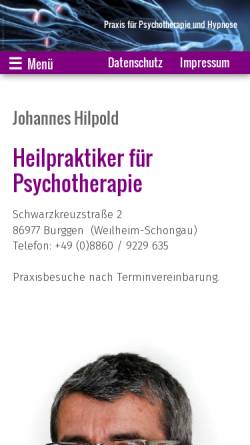 Vorschau der mobilen Webseite www.johannes-hilpold.de, Johannes Hilpold