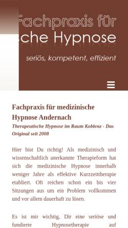Vorschau der mobilen Webseite www.hypnose-andernach.de, Jens Hübinger - Fachpraxis für medizinische Hypnose