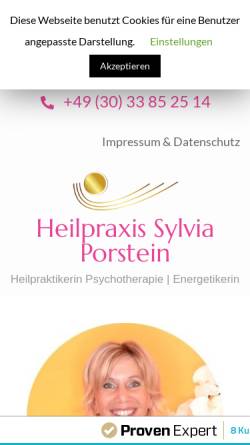 Vorschau der mobilen Webseite gesundheitundseminare.de, Sylvia Porstein – Heilpraktikerin für Psychotherapie