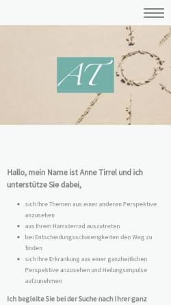Vorschau der mobilen Webseite www.heilpraxis-anne-tirrel.de, Anne Tirrel