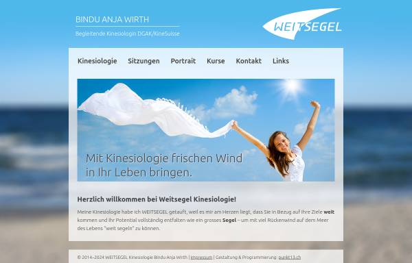 Vorschau von www.weitsegel.ch, Weitsegel Kinesiologie - Bindu Anja Wirth
