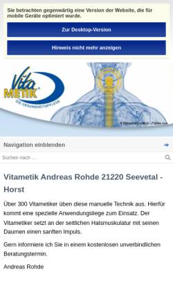 Vorschau der mobilen Webseite www.vitametik-rohde.de, Vitametikpraxis Andreas Rohde