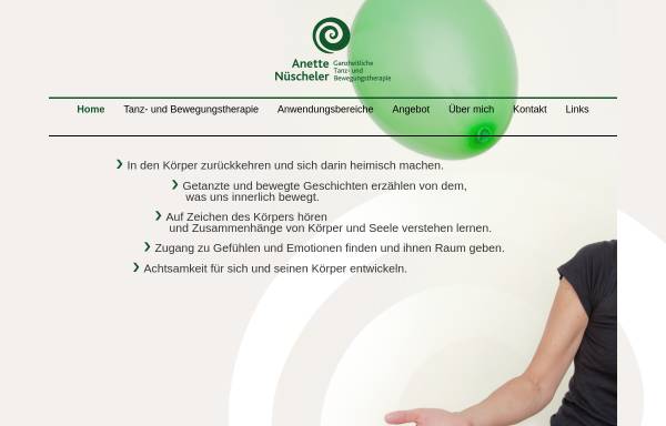 Vorschau von www.anettenuescheler.ch, Praxis für Ganzheitliche Tanz- und Bewegungstherapie
