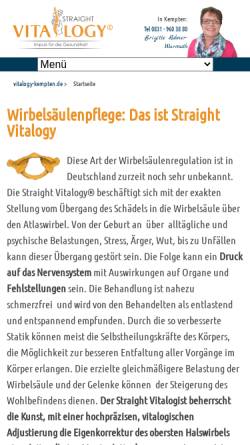 Vorschau der mobilen Webseite www.vitalogy-kempten.de, Straight Vitalogy- Praxis Brigitte Rubner