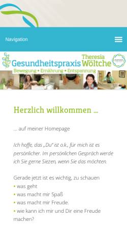 Vorschau der mobilen Webseite gesundheitspraxis.woeltche.de, Gesundheitspraxis Mazur