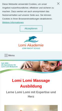 Vorschau der mobilen Webseite www.lomi-akademie.de, Lomi Akademie