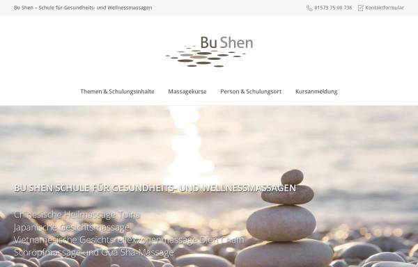 Vorschau von www.bushen.de, BuShen, Schule für Gesundheits- und Wellnessmassagen, GbR