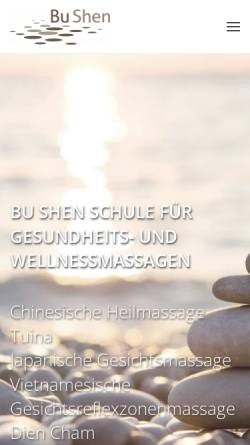 Vorschau der mobilen Webseite www.bushen.de, BuShen, Schule für Gesundheits- und Wellnessmassagen, GbR