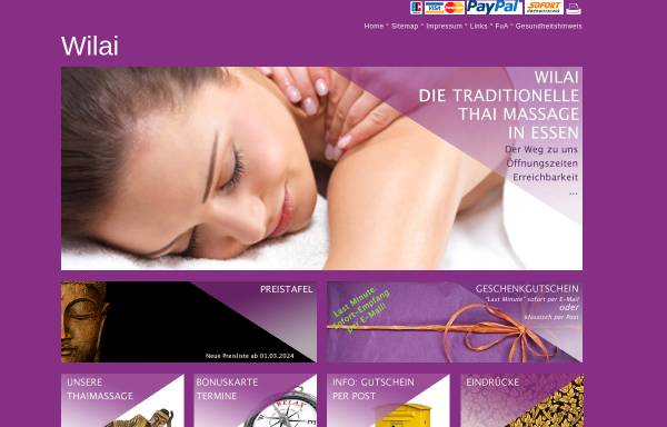 Vorschau von www.wilai-massage.de, Wilai - Traditonelle Thai-Massage