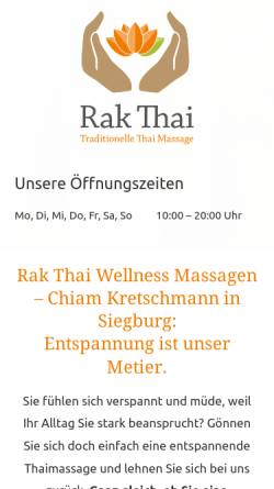 Vorschau der mobilen Webseite www.rakthai-wellness.de, Rak Thai Massage