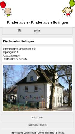 Vorschau der mobilen Webseite www.kila-solingen.de, Kindertagesstätte der Elterninitiative Kinderladen Solingen e.V.