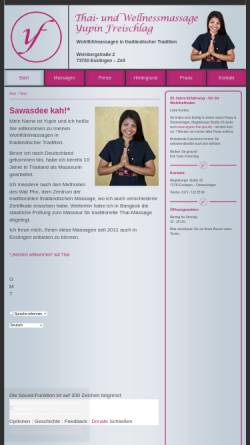 Vorschau der mobilen Webseite www.yf-thaimassage.de, Thai- und Wellnessmassage Yupin Freischlag