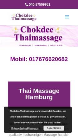 Vorschau der mobilen Webseite www.chokdee-thaimassage.com, Chokdee Thaimassage