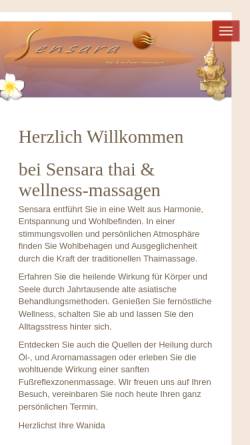 Vorschau der mobilen Webseite www.sensara.de, Sensara thai und wellness massagen