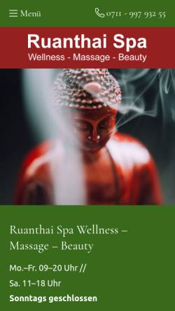 Vorschau der mobilen Webseite www.ruanthai-spa.de, Ruanthai Spa Wellness-Massage-Beauty