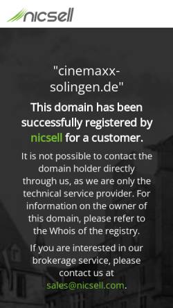 Vorschau der mobilen Webseite www.cinemaxx-solingen.de, CinemaxX Solingen