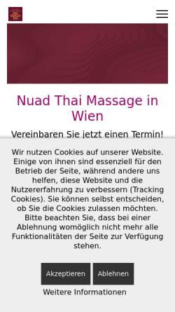 Vorschau der mobilen Webseite www.nua-du.at, Nua-Du Traditionelle Nuad Thai Massage
