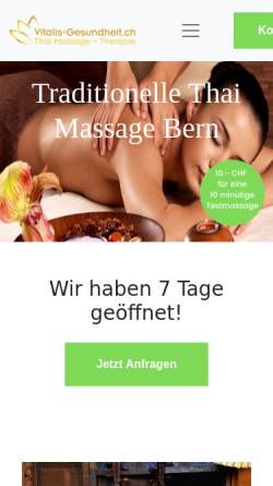 Vorschau der mobilen Webseite www.vitalis-thai.ch, Vitalis Thaimassagen