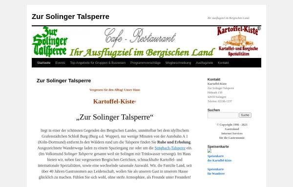 Vorschau von www.solinger-talsperre.de, Ausflugrestaurant Kartoffel-Kiste 