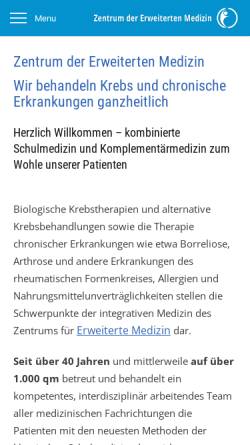 Vorschau der mobilen Webseite www.erweiterte-medizin.de, Praxisklinik Dr. Siebenhüner -