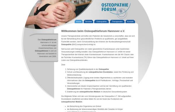 Vorschau von www.osteopathie-forum.net, Osteopathieforum Hannover e.V.