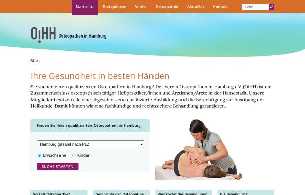 Vorschau von www.osteopathen-in-hamburg.de, Osteopathen in Hamburg e.V. (OiHH)