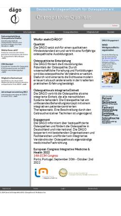 Vorschau der mobilen Webseite www.daego.de, Deutsche Ärztegesellschaft für Osteopathie e.V. (DÄGO)