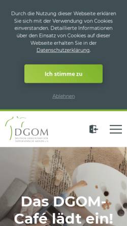 Vorschau der mobilen Webseite www.dgom.info, Deutsche Gesellschaft für Osteopathische Medizin e.V.