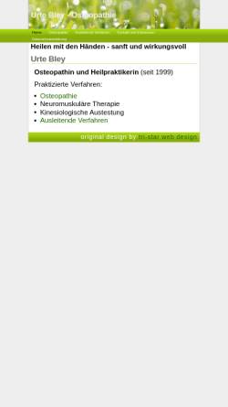 Vorschau der mobilen Webseite www.osteopathie-bley.de, Urte Bley