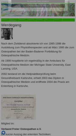 Vorschau der mobilen Webseite www.osteopath-neumann.de, Alexander Neumann