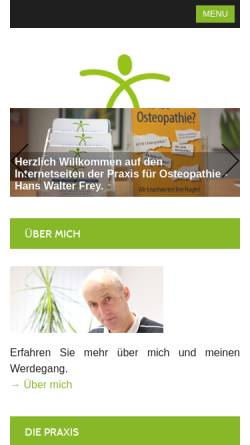 Vorschau der mobilen Webseite www.biberach-osteopathie.de, Paxis für Osteopathie Hans Walter Frey