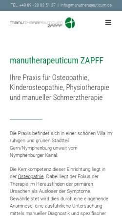 Vorschau der mobilen Webseite www.manutherapeuticum.de, Manutherapeuticum Ziegler