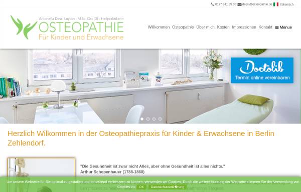 Vorschau von www.osteopathie-berlin-zehlendorf.de, Antonella Dessi Leyton M.Sc. in Osteopathie (D)