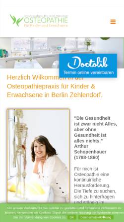 Vorschau der mobilen Webseite www.osteopathie-berlin-zehlendorf.de, Antonella Dessi Leyton M.Sc. in Osteopathie (D)