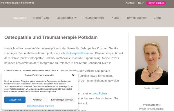 Vorschau von www.osteopathie-hintringer.de, Sandra Hintringer