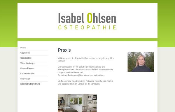 Vorschau von www.ohlsen-osteopathie.de, Isabel Ohlsen