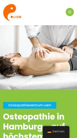 Vorschau der mobilen Webseite www.osteopathie-liem.de, Osteopathie Liem