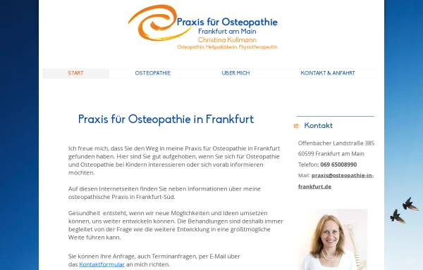 Vorschau von www.osteopathie-in-frankfurt.de, Praxis für Osteopathie Christina Kullmann