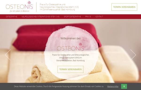 Vorschau von www.osteonis.de, Osteonis - Praxis für Osteopathie und Neurologisches Integrationssystem (NIS)