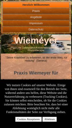 Vorschau der mobilen Webseite www.wiemeyer-physio.de, Sabine Wiemeyer