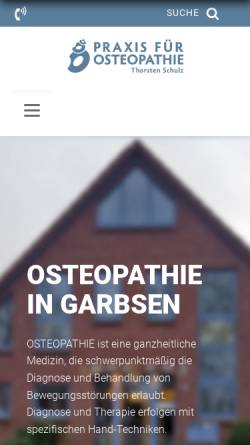 Vorschau der mobilen Webseite osteopathie-garbsen.de, Praxis für Osteopathie Thorsten Schulz
