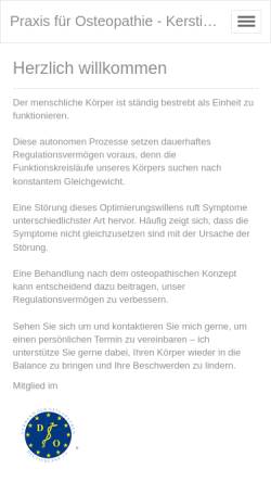 Vorschau der mobilen Webseite www.osteopathie-badpyrmont.de, Praxis Kerstin Ahlbrecht