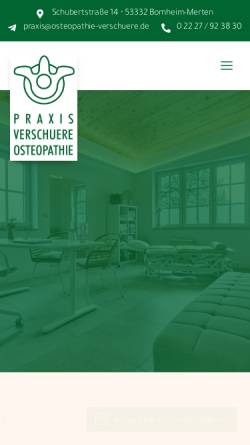 Vorschau der mobilen Webseite www.osteopathie-verschuere.de, Praxis für Osteopathie Verschuere