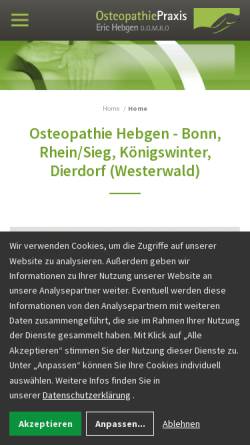 Vorschau der mobilen Webseite www.osteopathie-hebgen.de, OsteopathiePraxis Eric Hebgen