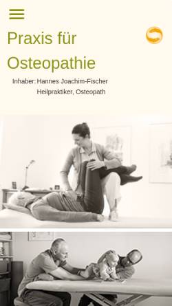 Vorschau der mobilen Webseite www.osteopathie-joachim.de, Praxis für Osteopathie Hannes Joachim Fischer