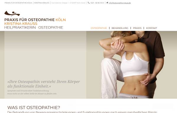 Vorschau von www.osteopathie-krauss.de, Osteopathische Praxis Köln