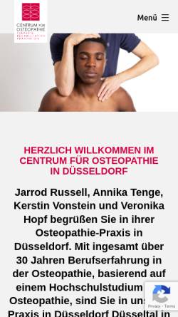 Vorschau der mobilen Webseite www.centrum-fuer-osteopathie.de, Centrum für Osteopathie