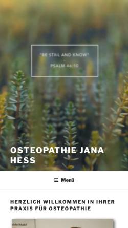 Vorschau der mobilen Webseite www.jana-hess.de, Praxis für Osteopathie Jana Hess