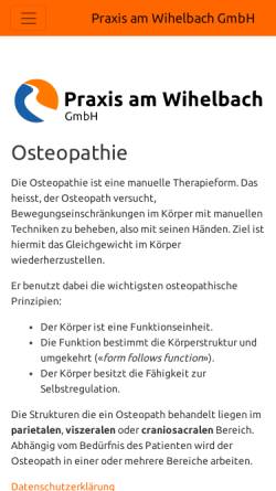 Vorschau der mobilen Webseite www.osteopathie-walchwil.ch, Osteopathie Wlachwil - Brigitte van Dulmen